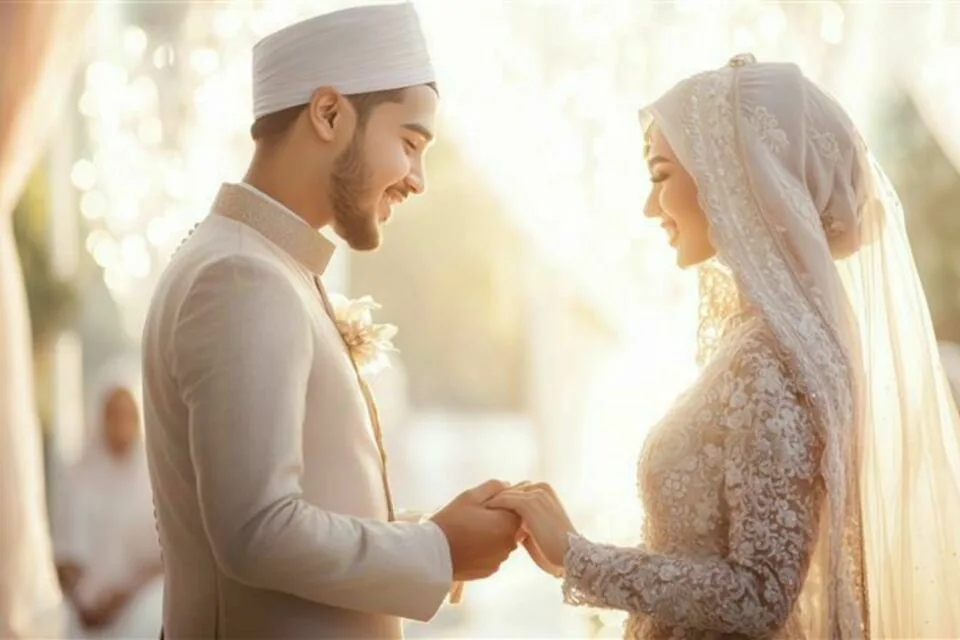 Couple musulman mariage lumière
